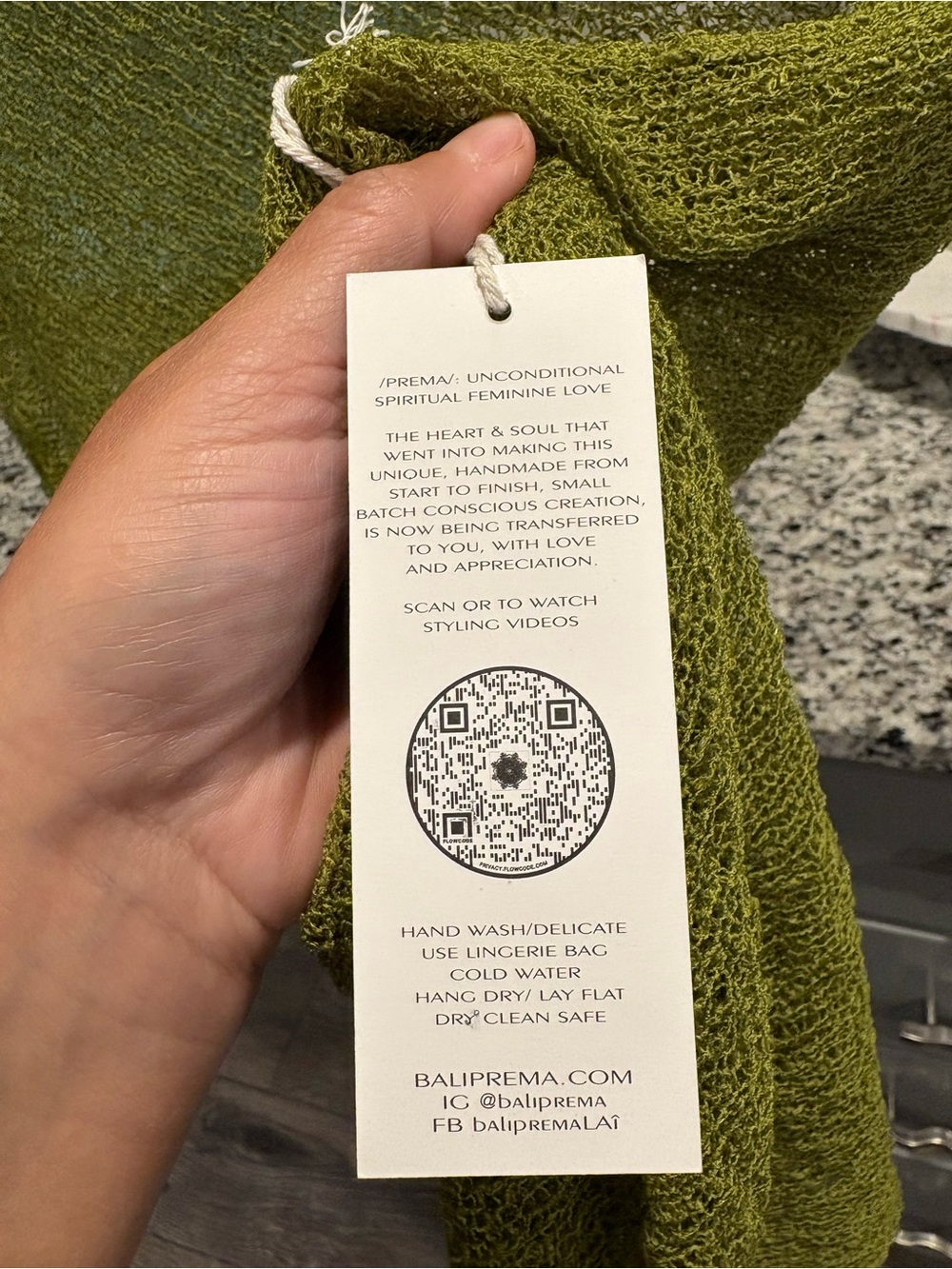 Sheer Green Knit Poncho - Picture 5 of 5